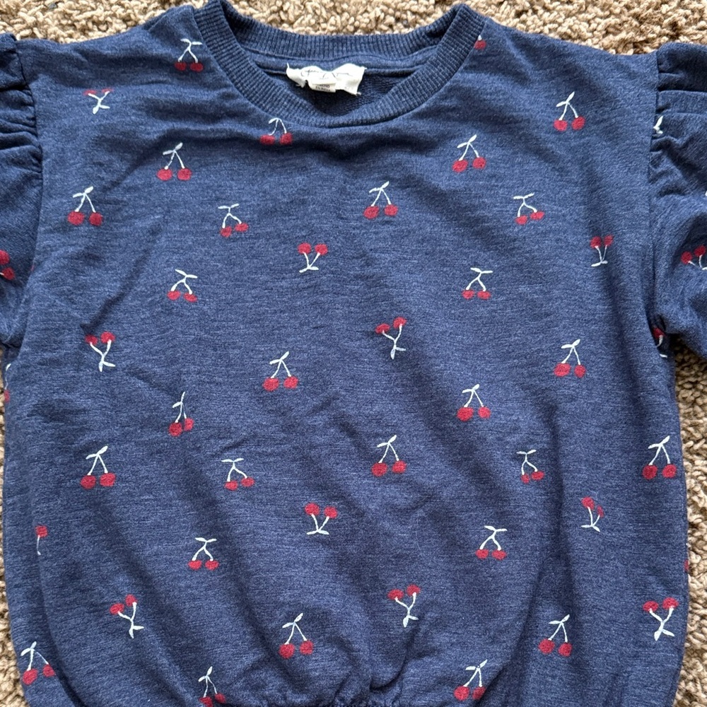 Jessica Simpson Navy Top with Red Cherry Print - Picture 3 of 4